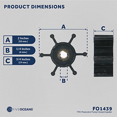 image for Five Oceans TMC Marine Macerator Pump Closed Impeller for Boats, FO143