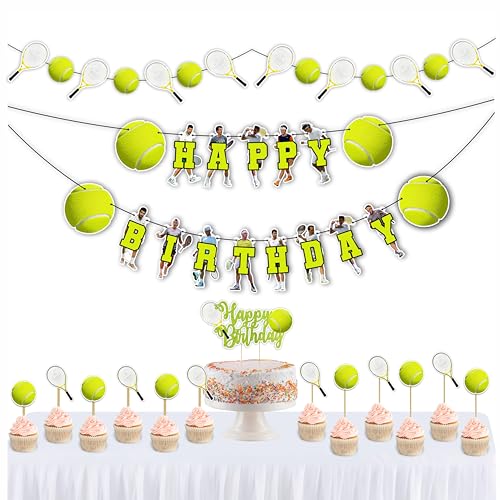 Fournitures de fête d'anniversaire sur le thème du tennis Seyal pour décoration de table