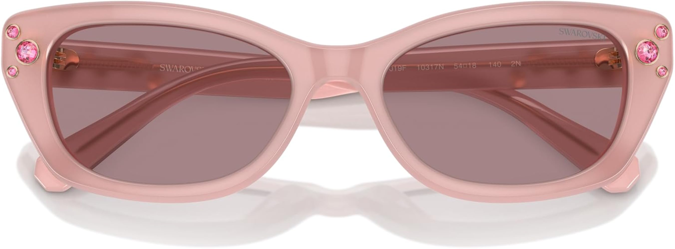 Amazon.com: Swarovski SK6019F Low Bridge Fit Sunglasses, Milky