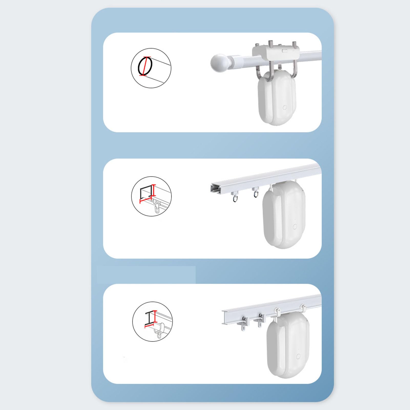 Ouvre-Rideau Automatique, Lot de 2 Ouvre-rideaux Intelligents WiFi Motorisés avec Télécommande/application/commande Vocale, Robot de Rideau électrique avec Minuterie, pour