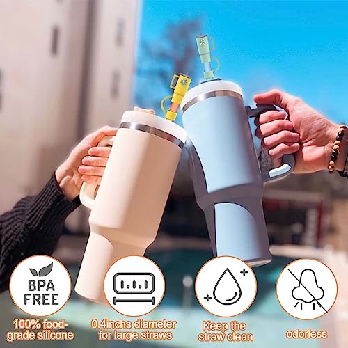 AIERSA 10Pcs Straw Cover Cap for Stanley Cup, Silicone Straw Topper Compatible with Stanley 30&40 Oz Tumbler with Handle - Thumbnail 4