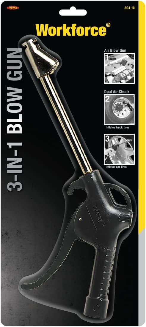 Workforce 3-in-1 Blow Gun with Dual-head Angle Tire Inflator - AG4-10