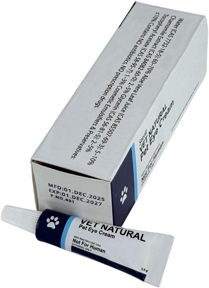 SINCE 1871 GÜLLÜOGLU Pet Eye Cream for Dogs, Cats, Kittens, Puppies, Sheep, Horse, Birds (3 Pack) 10.5g Pet Eye Area Cream Balm,Daily Care for Animals, Cream,Use for Animals
