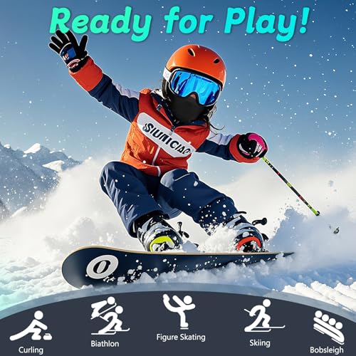 Awumbuk Schlauchschal Kinder, Fleece Schal Kinder Jungen Mädchen Winddicht Kinderschal Loop Schal Winter Halswärmer Schwarz Halstuch Ski Maske Multifunktionstuch 2 Stück