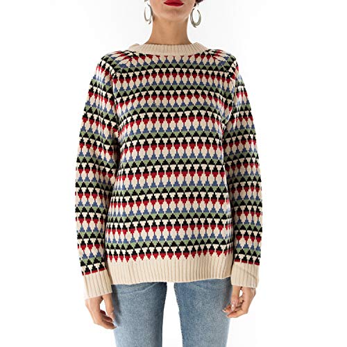 Pepa Loves - Jersey de Lana para Mujer Multicolor S