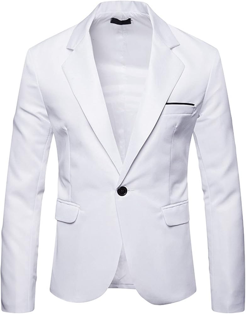 Blazer Homme Décontracté 1 Bouton - Coupe Ajustée - Coton/Polyester - Taille Asiatique