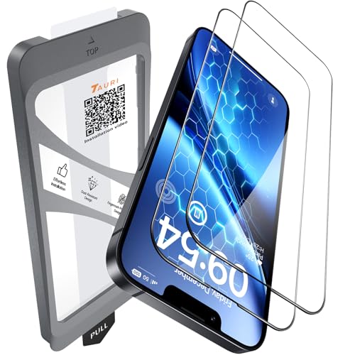 TAURI Lot de 2 Verre Trempé Pour iPhone 17e/iPhone 16e | Sans Bulle, Film en Protection D'écran avec Outil d'Installation Facile,Dépoussiérage Automatique,Résistant aux Rayures
