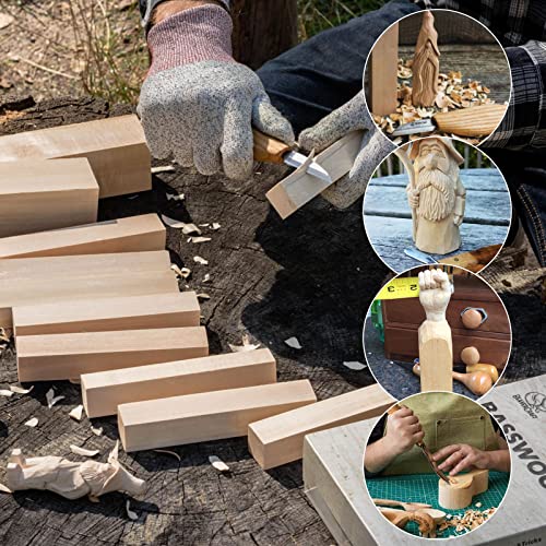 Acxfond 8Pcs Basswood Carving Blocks, 6X2X2 Inch Unfinished Wood Blocks For Crafts, Unfinished Wood Squares Wooden Blocks For Arts And Crafts #TOP4