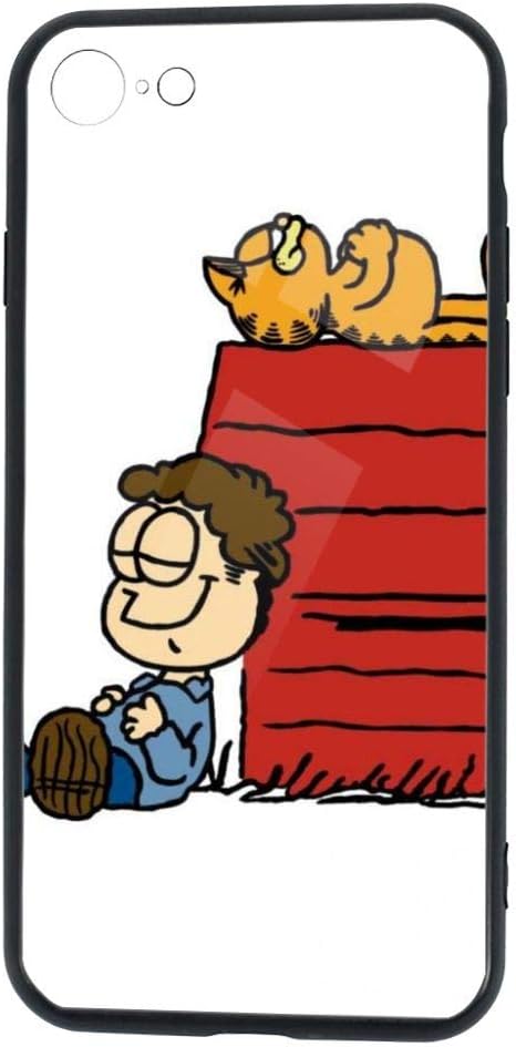 Compatible with iPhone 7/8 Case Jon Brown Garfield Snoopy Peanuts Pure Clear Phone Cases Cover High Impact TPU with Full HD Graphics