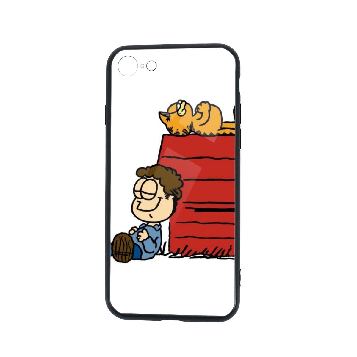Compatible with iPhone 7/8 Case Jon Brown Garfield Snoopy Peanuts Pure Clear Phone Cases Cover High Impact TPU with Full HD Graphics