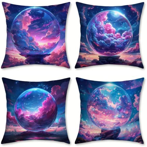 Fundas cojín 40x40 violeta en lino impermeable de alta calidad 2