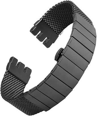 ZHUOLEI Swatch Replacement Watch Strap, 0.75 inch 19 mm, 0.87 inch 20 mm, 0.83 inch 21 mm, Stainless Steel Mesh Band, Milanese Band