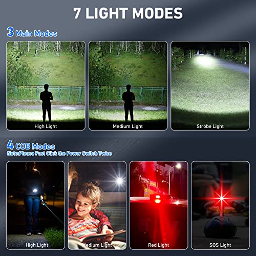 Flashlights Led High Lumens Rechargeable, 200000 Lumens Super Bright Flashlight, Usb Fast Charging High Powered Flash Light, Powerful Ip67 Waterproof Handheld Flashlights For Camping Hiking(2 Pack) #TOP6