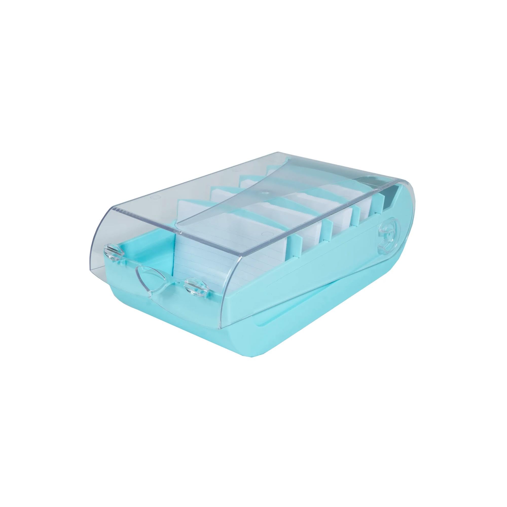 Exacompta - Ref. 5336323D - Box of 8 Learning Boxes BUNNYBOX A8 Watercolour - Dimensions 19.5x10x6 cm - Colour Pastel Green/Crystal - Capacity up to 650 Cards in A8 Format