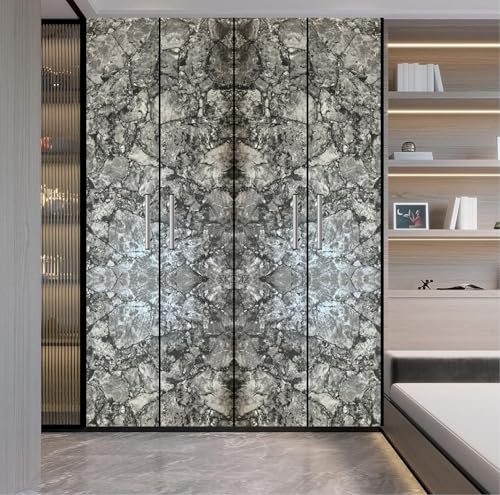 Image of WALLMATE Marble Wallpaper Self Adheisve Marble Wallpaper Waterproof Countertop Furniture Kitchen Marble Sticker Grey Italian, 24x84 Inch