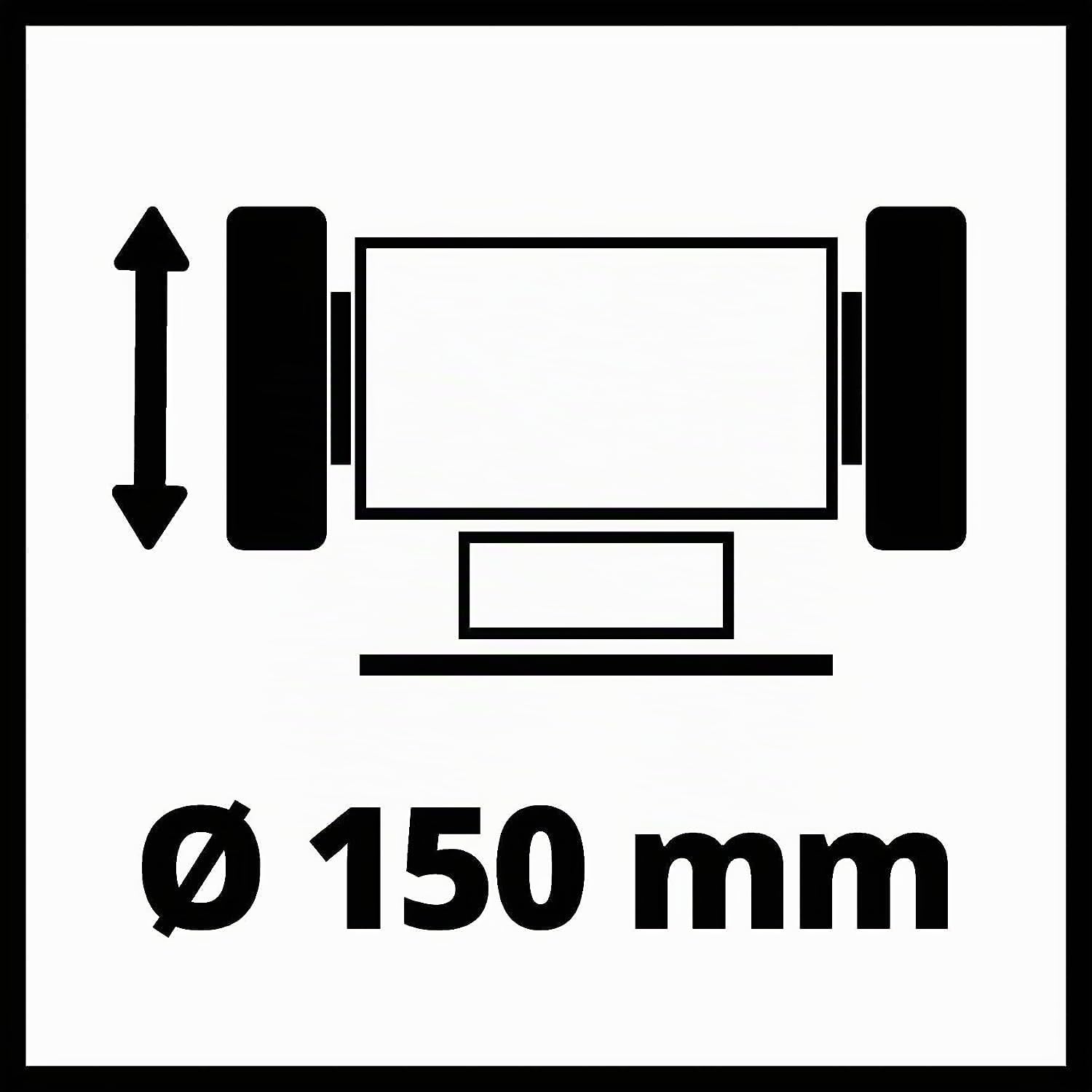 Einhell Smerigliatrice Combinata da Banco Tc-Bg 150 150 W, Disco Abrasivo a Grana Grossa e Disco a Grana Fine K36/K60 Inclusi, Metallo Plastica, Nero/Rosso, Nuovo - Mola Abrasiva 150 W - 150 mm