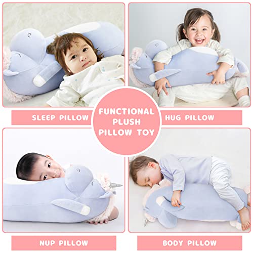 Morismos Plush Unicorn Body Pillow - 23.6'' Unicorn Stuffed Animal Body Pillow, Super Soft Plush Unicorn Pillow For Girls, Kids Body Pillow For Boys Kids On Baby Shower Birthday Christmas, Blue #TOP3