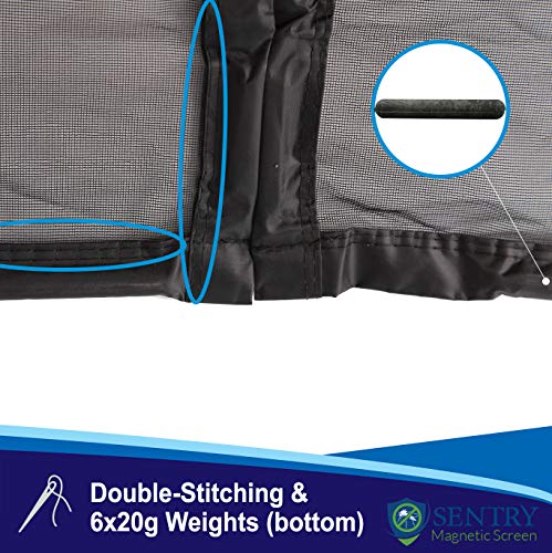 Fiberglass Magnetic Screen Door For Sliding Door, French Door, Double Door – Self-Closing Door Net Screen With Magnet Closures, Reinforced Edges – 10 Door Mesh Sizes – By Sentry Screens #TOP3