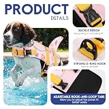 ASENKU Schwimmweste Hund, Hunde Rettungsweste zum Schwimmen, Bootfahren, Hunde Hai Schwimmwesten, Hunde Lebensretter Badeanzüge für Pool, Hunde Wasser Schwimmweste Sommerrosa S