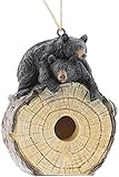 Black Bears on a Log Novelty Birdhouse