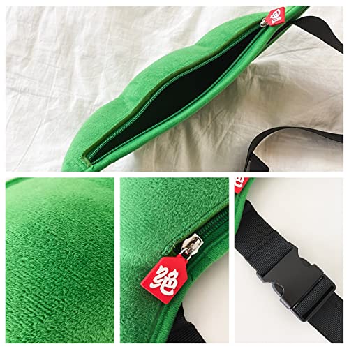 Sac à dos 3D à bandoulière en peluche Edamame Sac à main mignon Soja Poitrine Sac à bandoulière Vert – vue 2