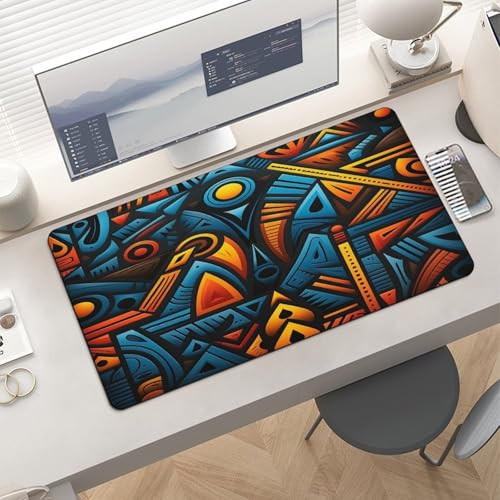 Mouse Pad Grande Estilo Africano Antideslizante Impermeable miniatura 6