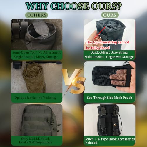 Image of 2Set Tactical MOLLE Dump Pouch with 12 Attachment Backpack Belt Accessories