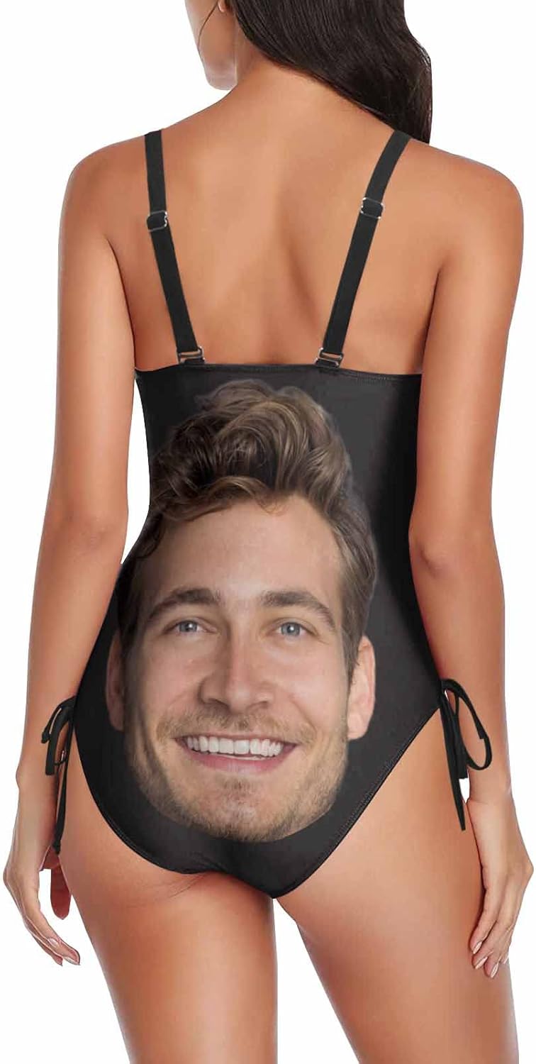 Custom Face Bathing Suit Personalized Picture Swimsuits for Women One Piece Swimwear with Husband Photos Pool Gifts - Image 2