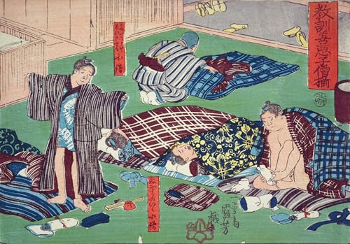 Pintura Kuniyoshi de alta calidad y gran formato 60x90cm para una decoración elegante