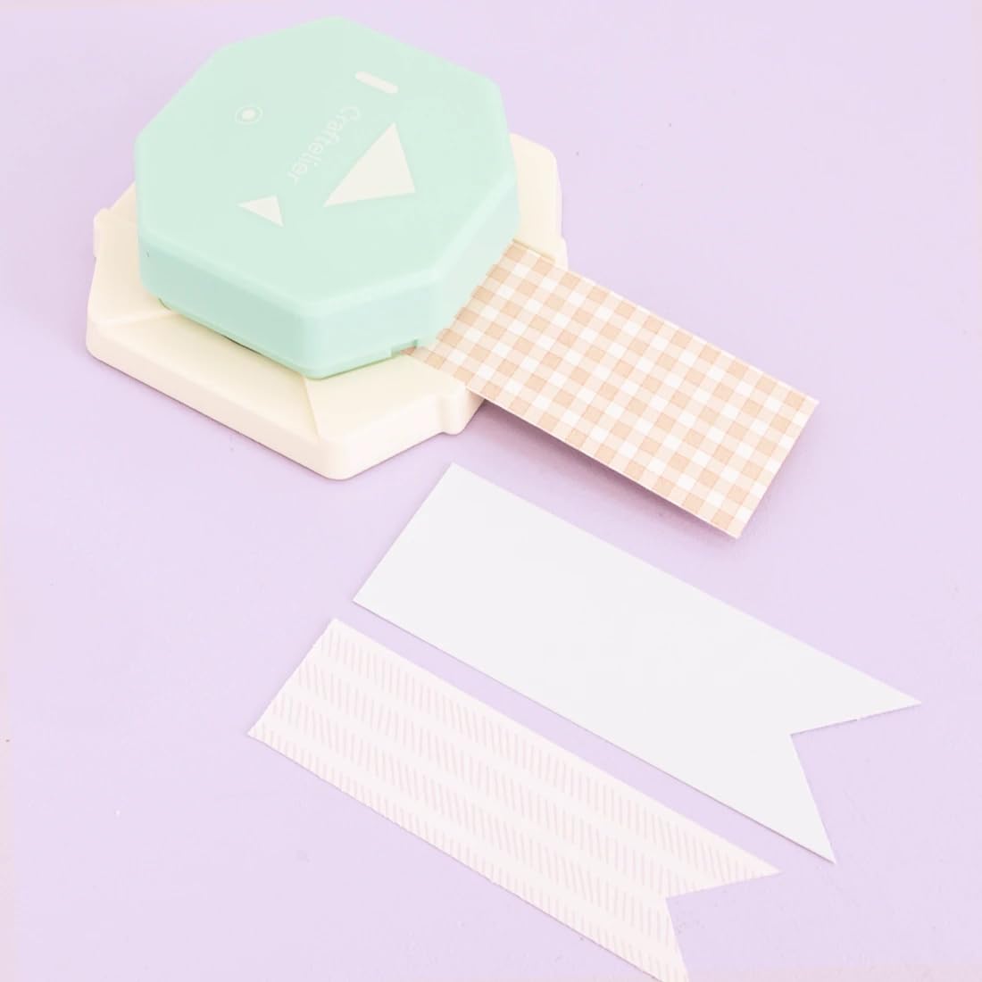 Craftelier - 4-in-1 Tag Punch for Scrapbooking and Crafts, Paper Punch with 4 Essential Designs for 100 to 300 g/m² Paper, Create Tags in 1.18" (3 cm) and 1.57" (4 cm) Sizes