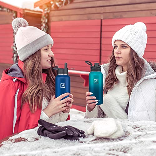 Sheefly Insulated Water Bottle, 32Oz Stainless Steel Water Bottle With Straw And 3 Lids, Metal Water Bottle Leak-Proof Bpa Free Water Bottle, Wide Mouth For Sports Fitness Camping Yoga Hiking Gym #TOP6