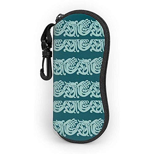Preisvergleich Produktbild WCHAO Sonnenbrille Soft Case Ultra Light Neopren Reißverschluss Brillenetui mit Gürtelclip, Merida Brave Celtic Border