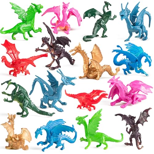 Bedwina Mini Drachen Kinder Spielzeug – 36 Stück 5,1 cm Große...