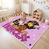African American Black Girl Rugs for Bedroom African American Carpet for Room Princess Room Decor for Girls Bedroom Decor for Teens Living Room Floor Mats, Purple, 2'6''×4'
