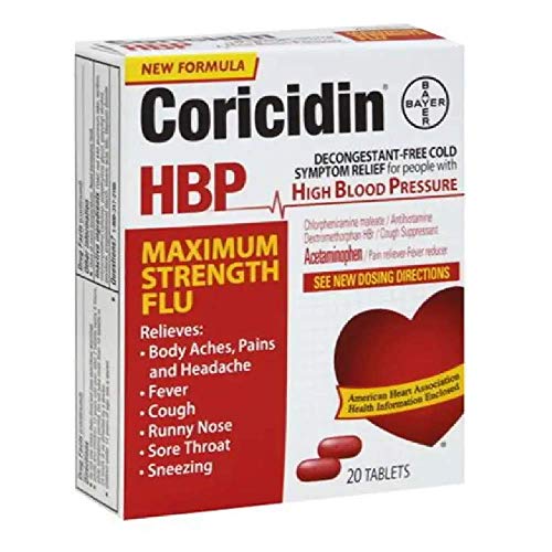 Coricidin HBP Tablets Maximum Strength Flu 20 Tablets