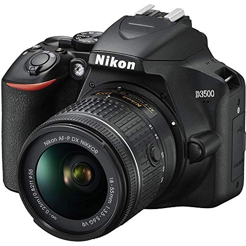 Nikon D3500 Dslr Camera With 18-55Mm Lens (1590) + 4K Monitor + 2 X 64Gb Extremepro Card + 2 X En-El14A + Corel Software + Pro Tripod + Case + Filter Kit + More - International Model (Renewed) #TOP4