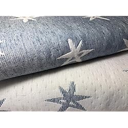 NORA HOME Colcha de Verano Moderna Estrellas Cama 150 Azul - Estelar. Cubrecama Bouti de Entretiempo Reversible.