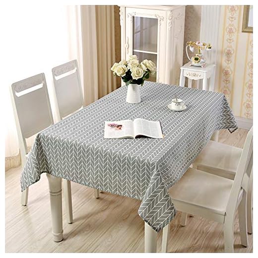 Wondder Nappe Impression de Géométrie de Nappe en Lin de Coton pour la Décoration de Cuisine à la Maison de Nappe de Table Multifonctionnelle (100x140cm(39x55inch), Gris)