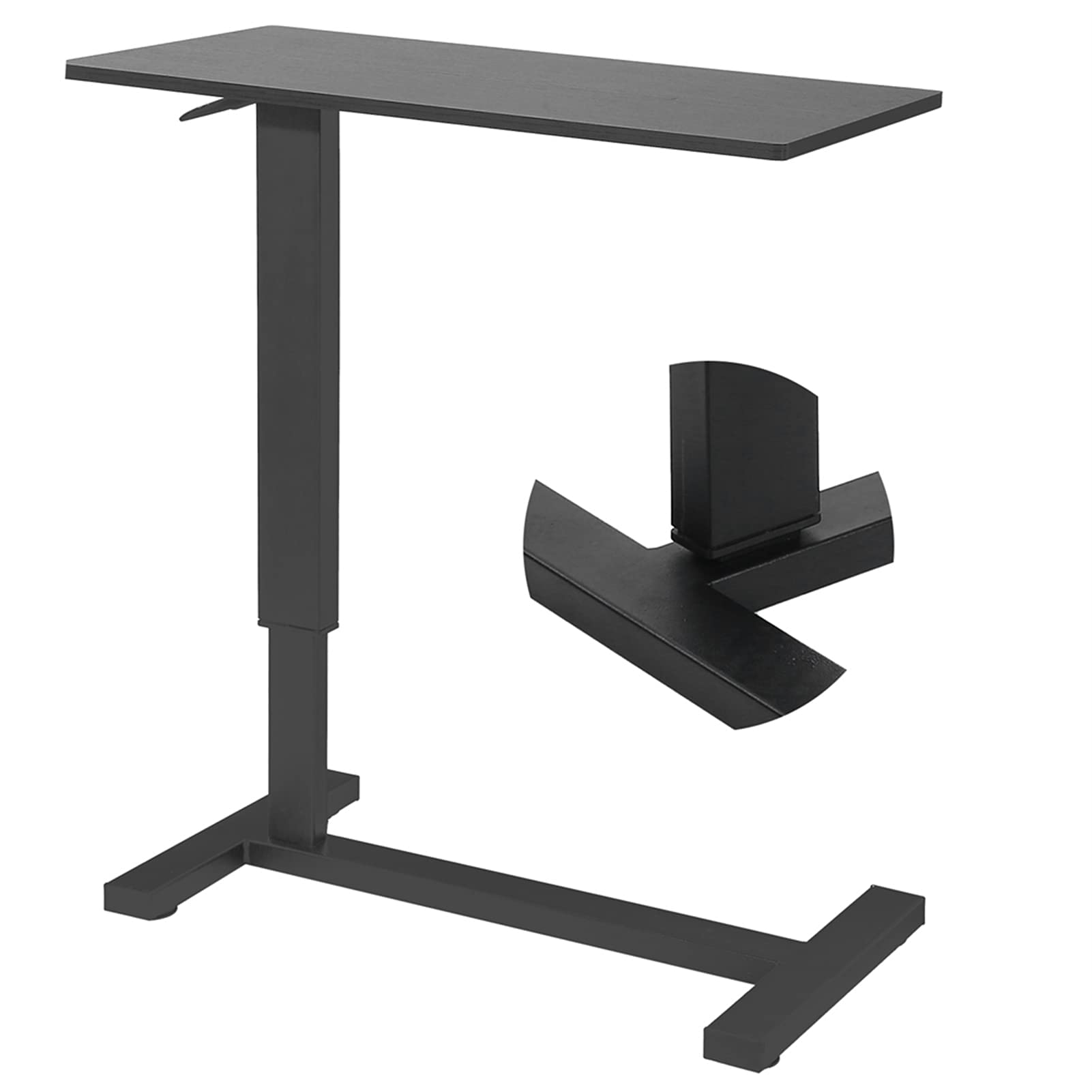 Ejoyous Mesa Auxiliar con Ruedas Ocultos, Mesa para Sofá con Altura Ajustable Base en Forma de C Escritorio para Computadora Portátil Mesa Elevadora para Escribir Dibujar Leer