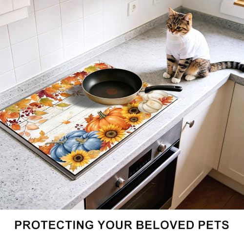 Image of Fall Pumpkin Stove Top Covers for Electric Stove, 28.4x20.5 in