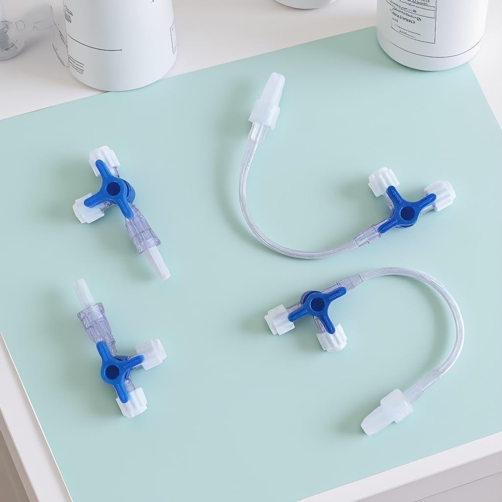 Luer Stopcocks 3-Way,Luer Connections, Disposable Laboratory Valve with Luer Connections Male LockSterile Individual Package,School Projects 10Pcs