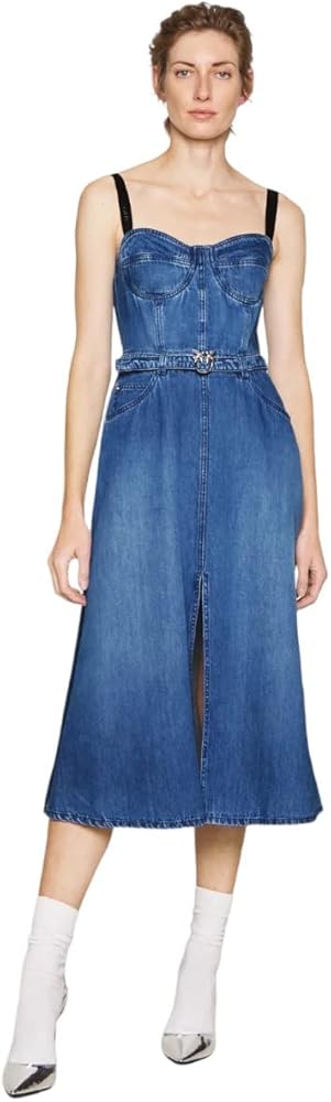 Pinko Women's Attractive Denim Navy Dress, Pjc_wash cycle medium dark :  Amazon.de: Fashion