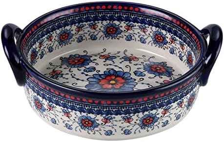 Qeeadeea Baking Dishes For Oven, Small Lasagna Pan 19.5x13x5cm, 700ml Ceramic Oven Dish, Rectangular Deep Baking Tray, Roasting Dish-blue And Flowers