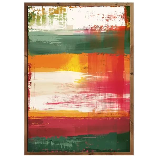 DekoArte – Cuadro decoración salón moderno 70x100 cm | cuadro con marco de madera roble incluido | Arte vibrante para tu hogar | Hecho en España