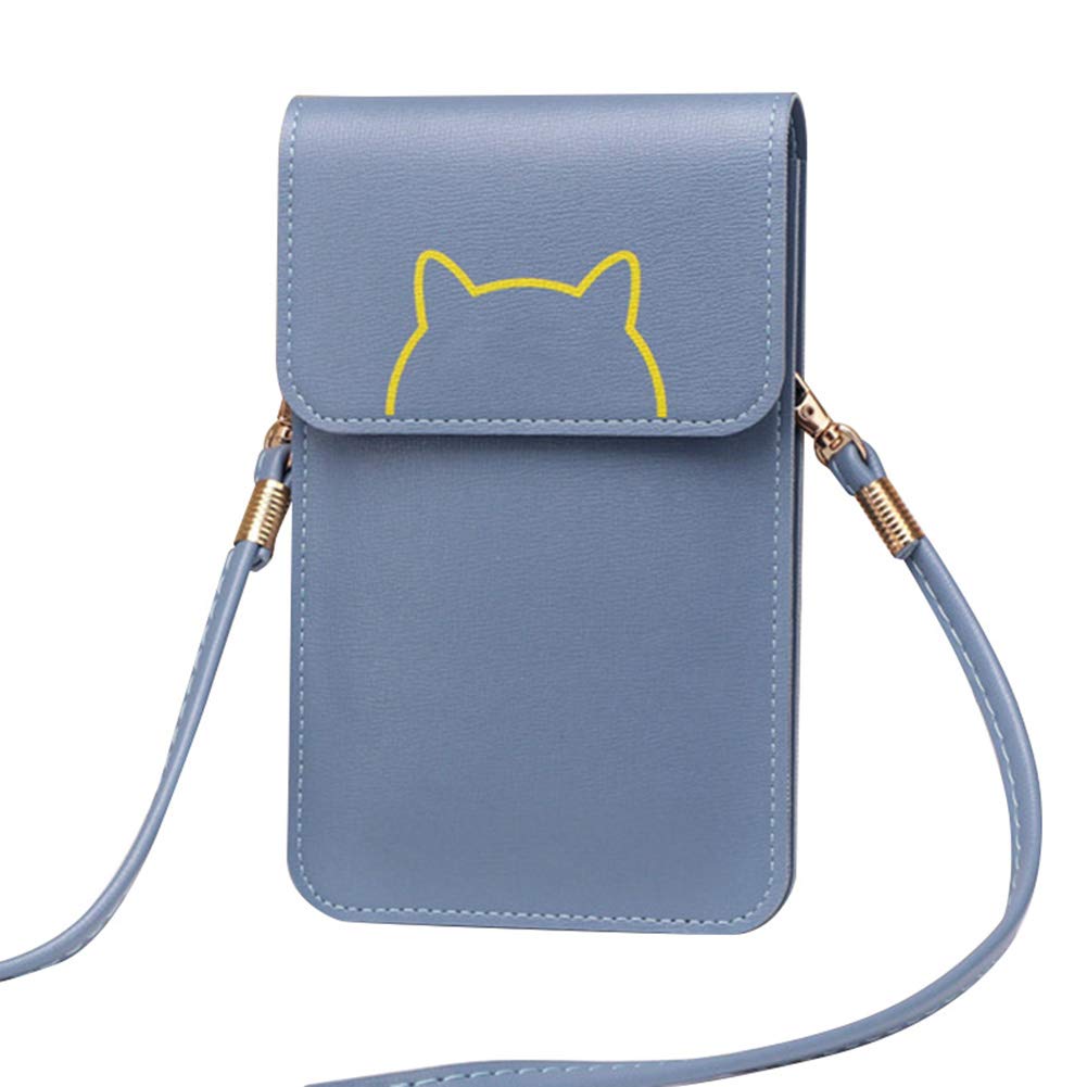 ECOSWAY Touches Screen PU Leather Change Bag Women Crossbody Mobile Phone Pouch Wallet