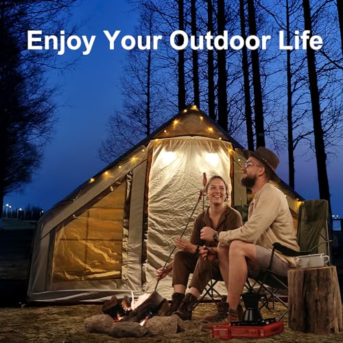 EKEPE Inflatable Camping Tent with Pump, Large Family Tent, Easy Setup 4 Season Waterproof Outdoor Blow Up Glamping Tent with Mesh Windows and Chimney Opening, 4 Person Tents for Camping,Outdoor - Thumbnail 7