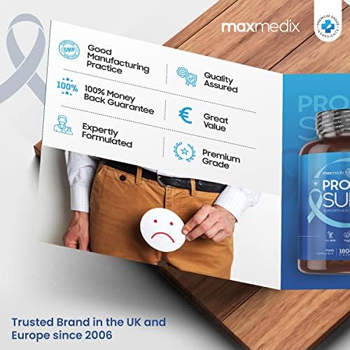 Prostasure - 180 Vegan Capsules (2 Months Supply) - Enriched with Saw Palmetto, Zinc, Pumpkin Seed, Vitamin D for Overall Wellbeing - Prostate Supplements for Men - Gluten Free & Non-GMO