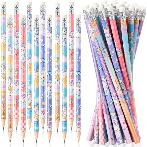 Spakon 48 Pcs Cute Unicorn Pencils for Kid Girl Funny