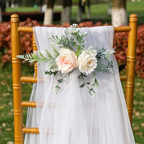 tacery Aisle Decorations for Wedding Ceremony | Wedding Ceremony Aisle Chair Decoration,Artificial Flowers Chair Decor, Party Decor Accessories