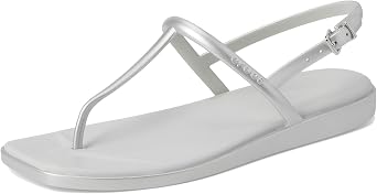 Crocs Women's Miami Thong Sandal, Flat, Silver, 10